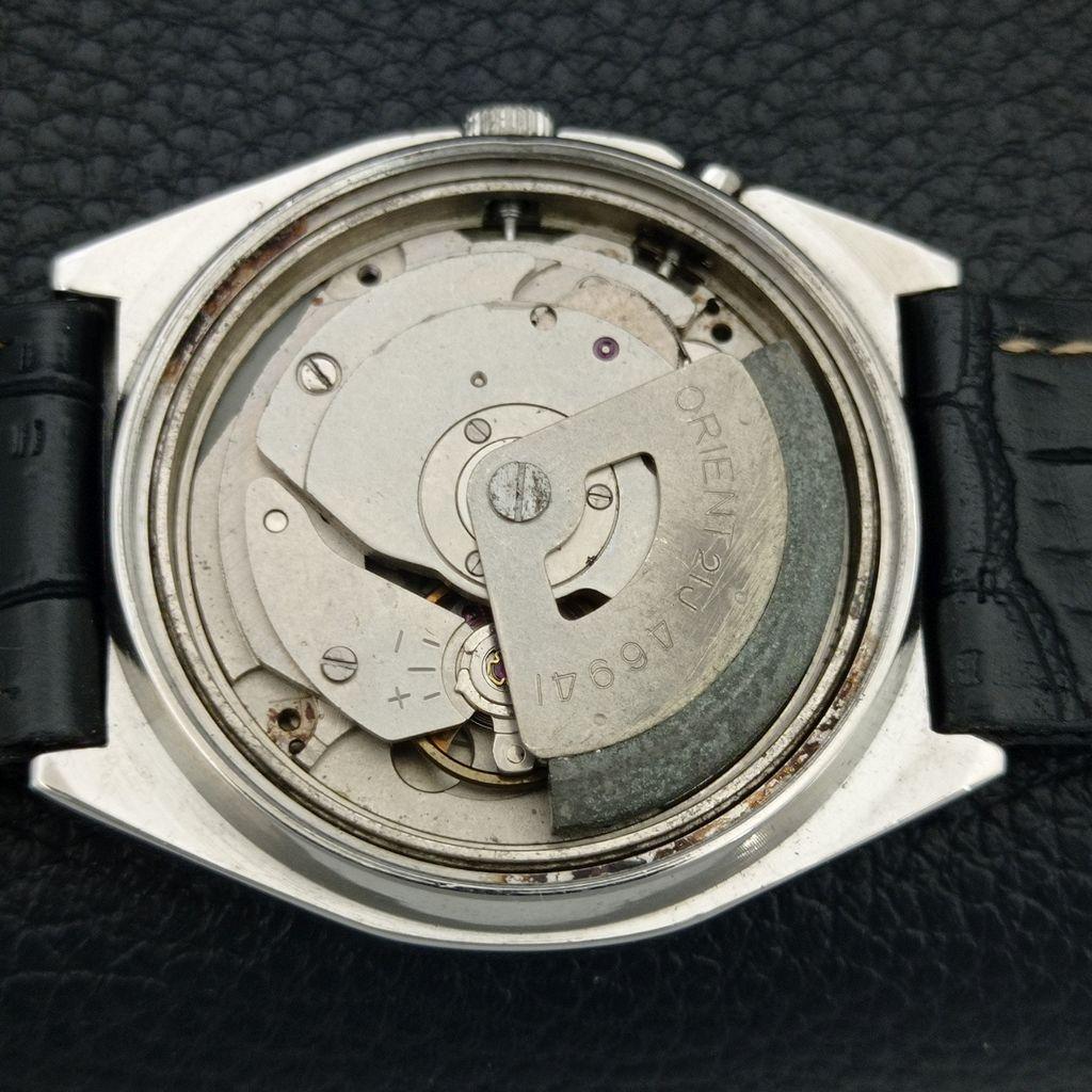JAPAN VINTAGE ORIENT CRYSTAL AUTOMATIC 46941 MENS WHITE DIAL WATCH a704868-1