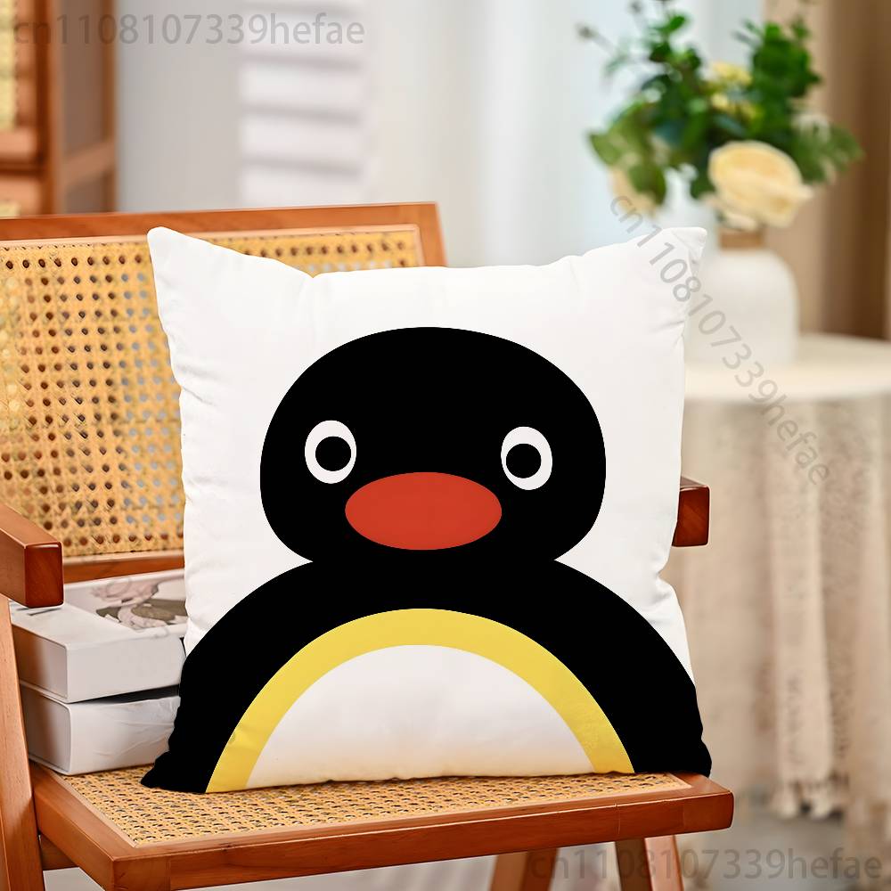 Cute PPingu Penguin Throw Pillow Case For Decoration 30cm 50cm 55cm Square Home Pillowcase Case