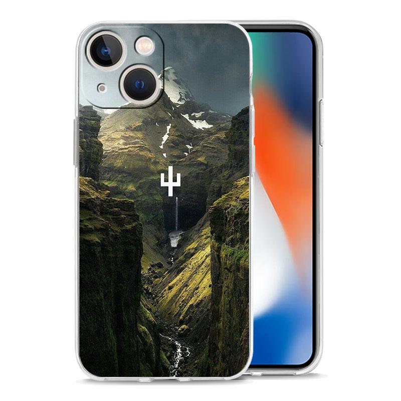 Phone Case For iPhone 15 14 13 12 Mini 11 Pro Max XS X XR 7 8 Plus Clear Shockproof Silicone TPU Cover Forest Geometry Wood