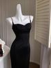 Vintage Designer-Mode Sexy Slim Fit Bodycon Kleid für Frauen Lange Party Club Prom Abend Strap Midi Kleider Sommer 2024 Robe