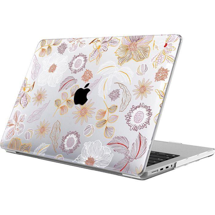 Coque de protection - MacBook - Pro 16 Pouces - Motif Fleur Vintage - PC Rigide - Antidérapante