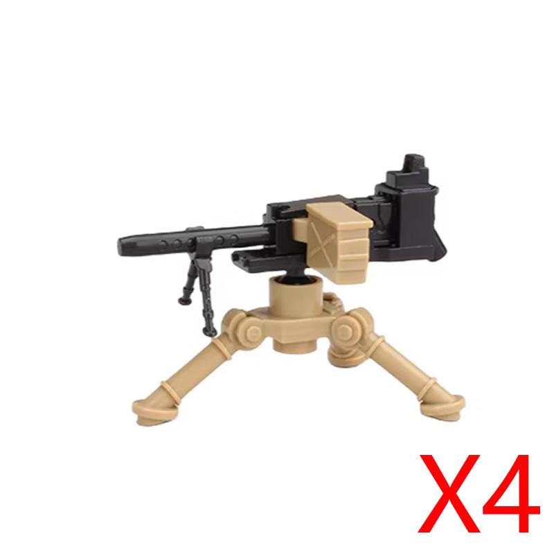 Army WWII Soldier Figure Armaments Brick Playset Gatling M2 Heavy Machine Aviation Gun NSV Bullet Chain Mortar ZB53 Toys Playsetss T12