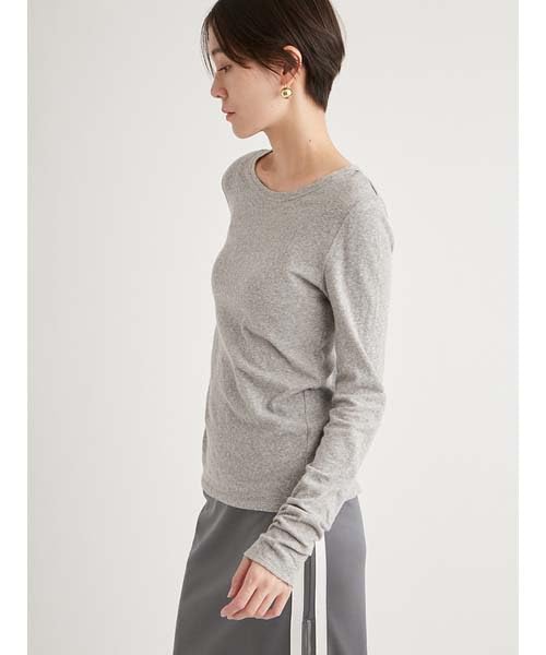 Emi Slub Jersey Free Small 2-Way Top, 13WCT251059, LGRY, Size,