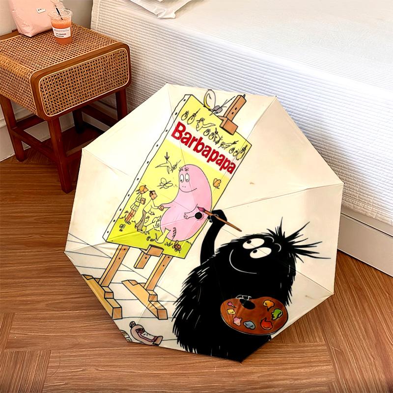 Barbapapapattern, automatic folding umbrella, portable and foldable design, 8 ribs, a Christmas or birthday gift.