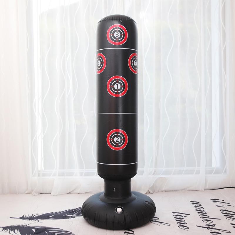 1.6m Inflatable Boxing Tumbler Sandbag for Stress Relief and Fitness 160x30cm with Pump