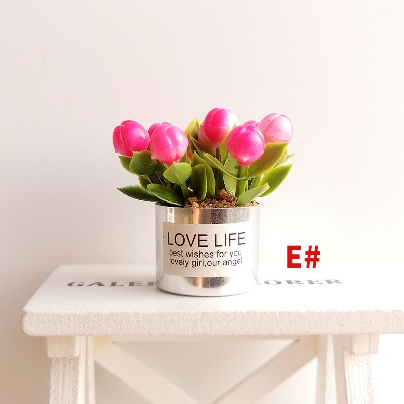 1:12 mini kvetov v kvetináčoch Domček pre bábiky Miniatúrne kvety Rozprávková záhradná ozdoba Domček pre bábiky Dekorácia Bonsai Hračka pre deti