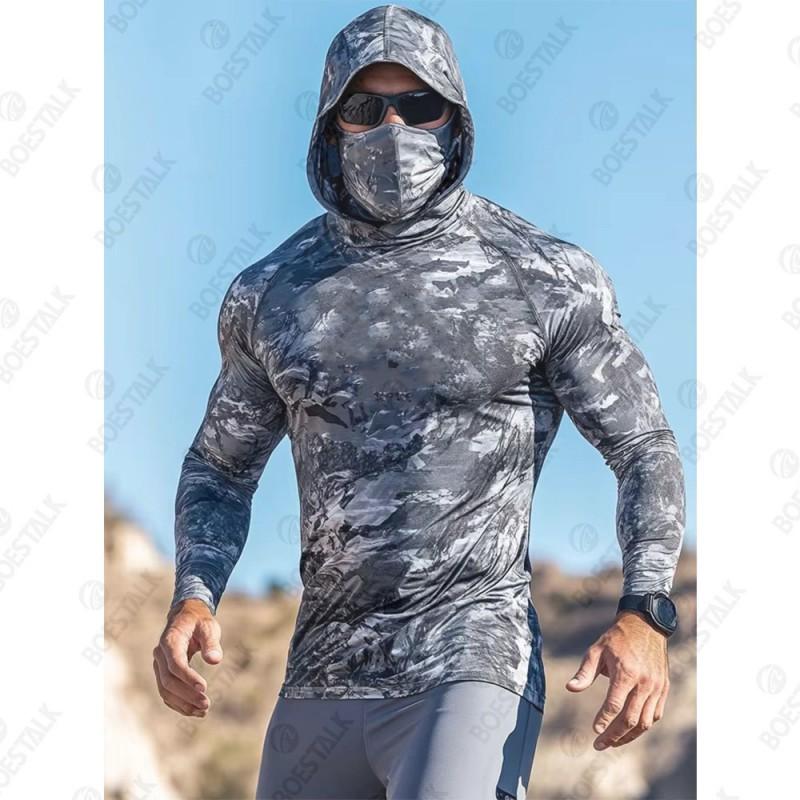 Camouflage Sunscreen Fishing Suit Mask Collar Outdoor Sports Light Luya Fish 4XL