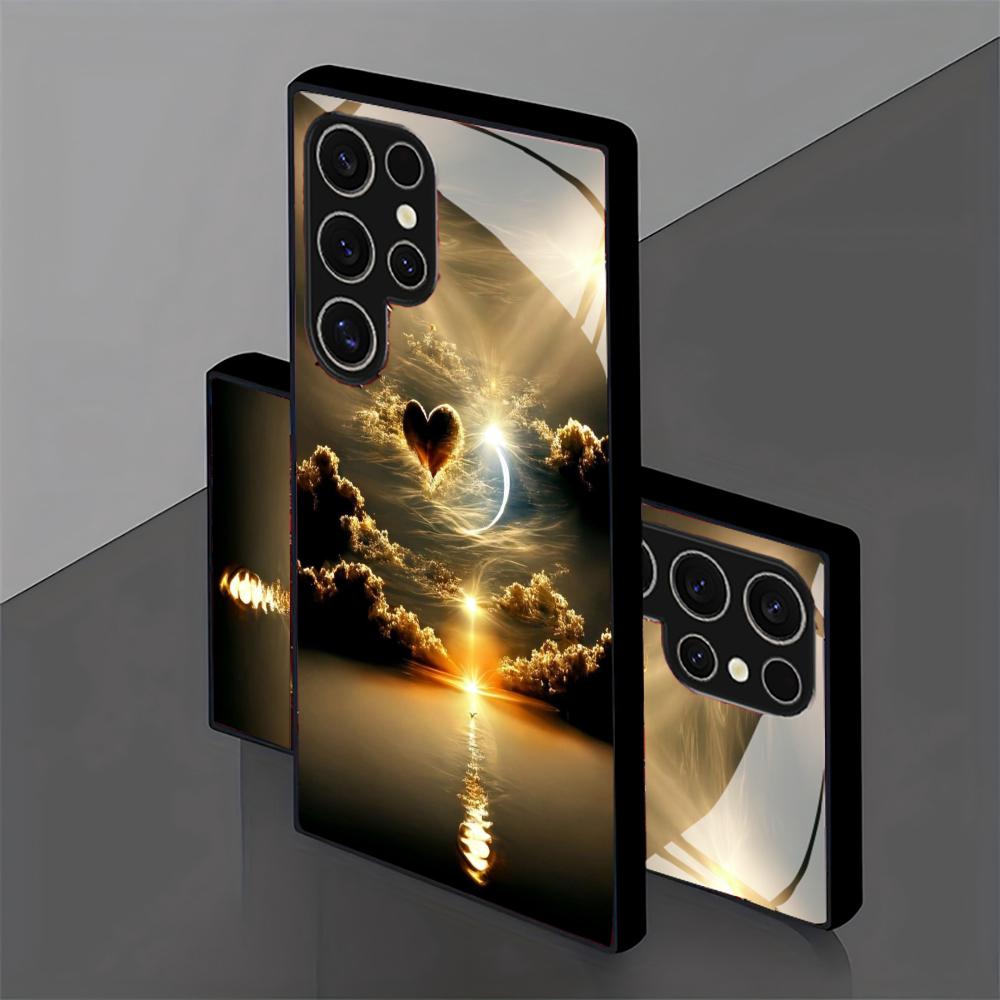 Sunset scenery glass Phone Case For Samsung Galaxy S26 S25 S24 S22 S23 Ultra S21 S20 Plus 5G Non-Slip Full Cover