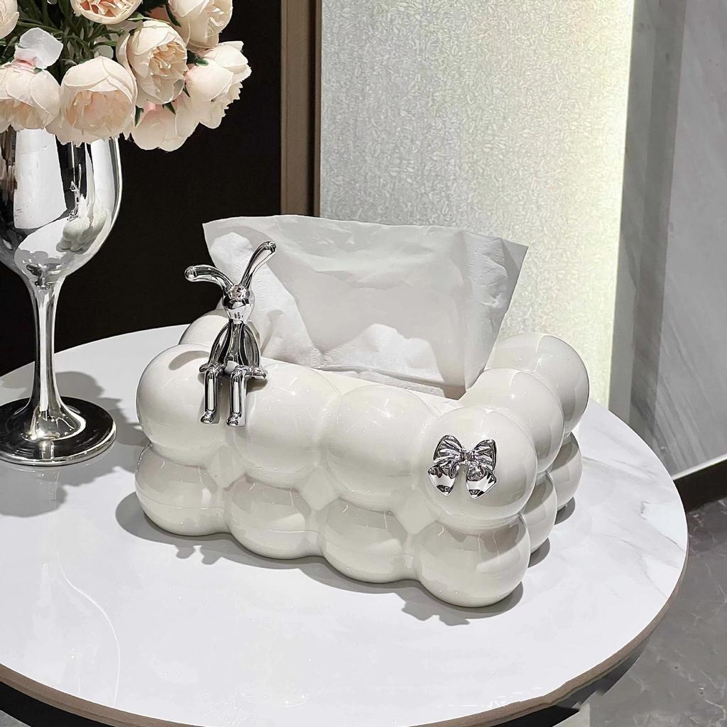 Halbtransparente Taschentuchbox in Wolkenform, minimalistischer Taschentuchhalter in Blasenform, kreative Zuckerwatte-Taschentuchhülle, Wohnzimmerdekor