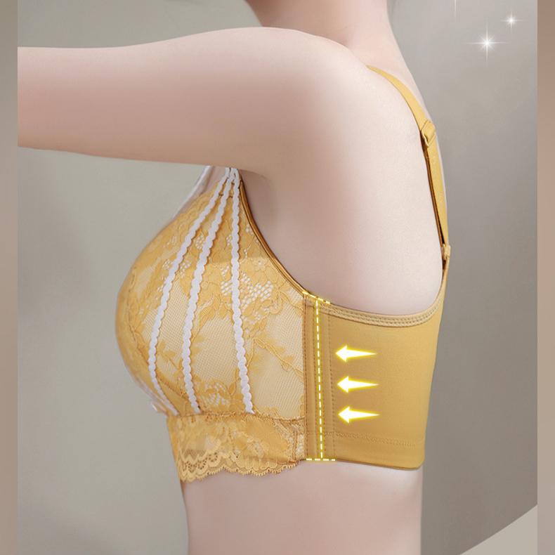 Adjustable Underwear for Women's Gathering Anti Sagging Summer Bra Thin Full Cup Plus Size Bra