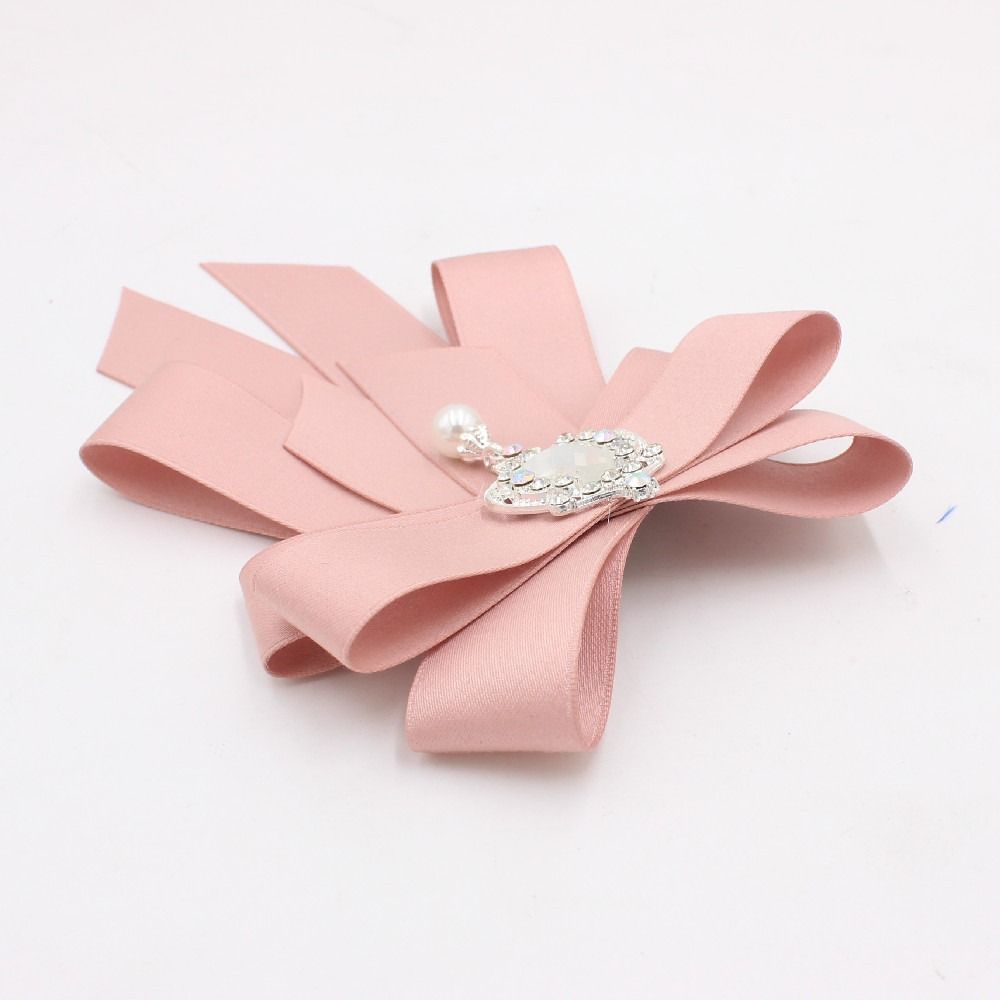 Rhinestone Bow Tie Crystal Ribbon Bow Brooch Fashion Neck Tie  For Men and Women