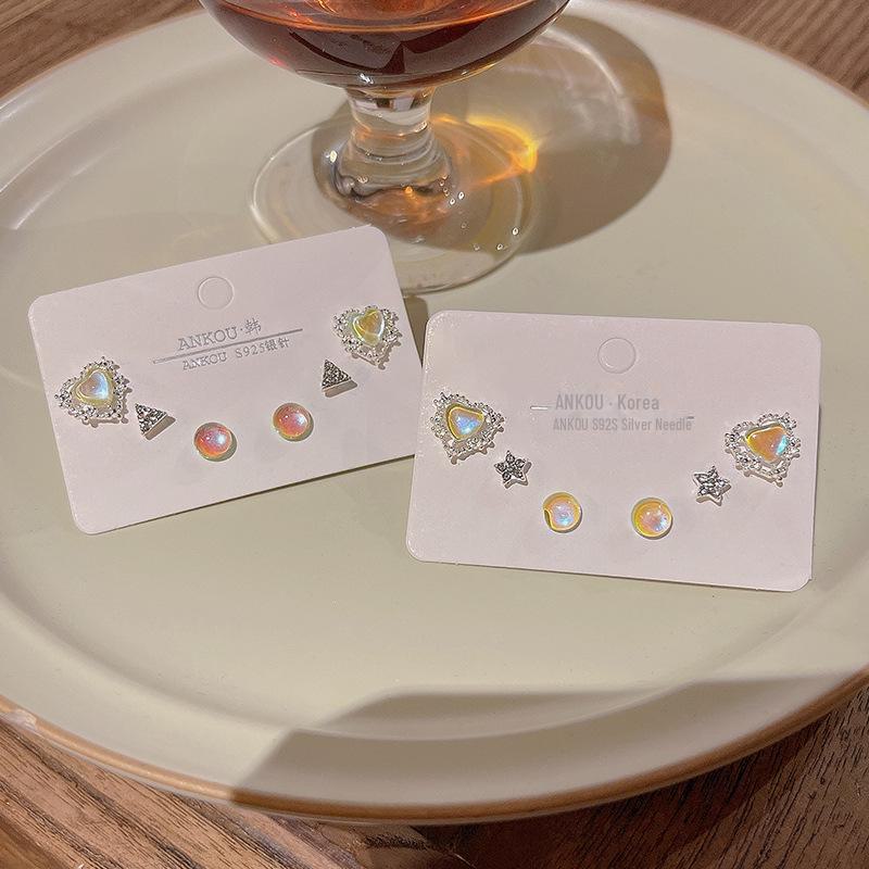 S925 Silver Needle Dreamy Diamond Star Love Earrings - Trendy, Fresh Fairy Style