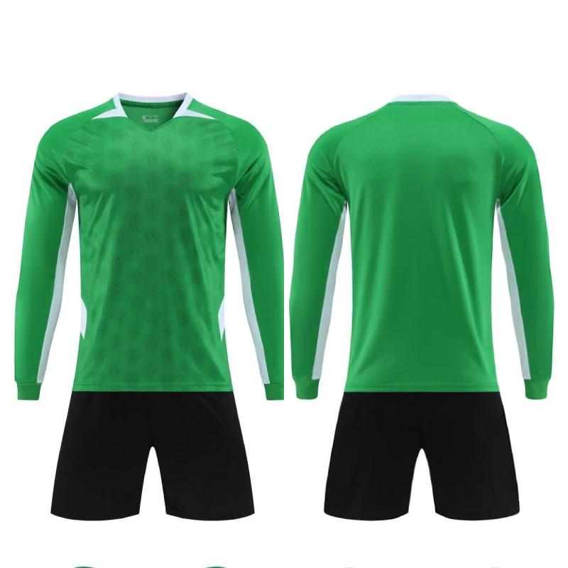 Men Kid Long Sleeve Football Jersey Set New Season Team Soccer Training Match Sports Uniform Suit for Children