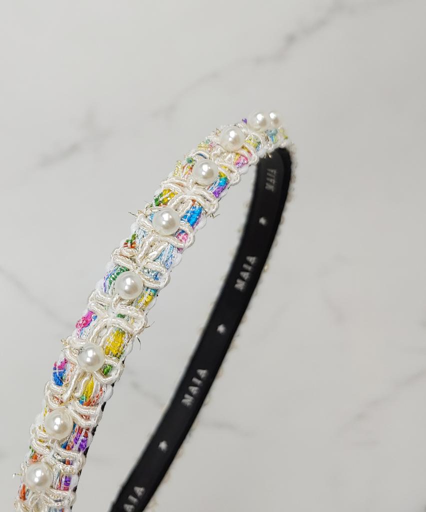 Maia Pearl Bead Headband - Ivory