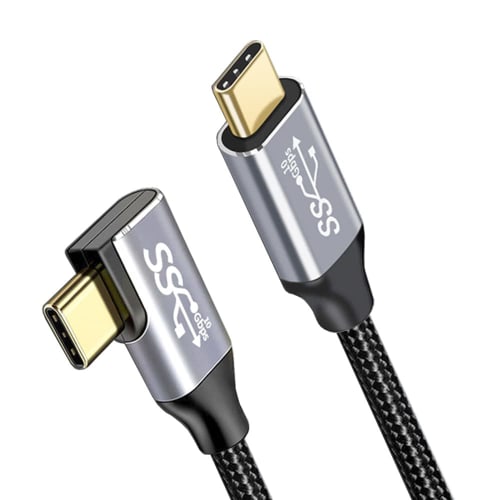 

Кабель USB Type C L-образной формы 3 м, совместимый со стандартом USB3.1 Gen2 PD [передача данных 10 Гбит/с, быстрая зарядка 100 Вт/5 А, видеовыход 4K/60 Гц], кабель Type C Heavy D
