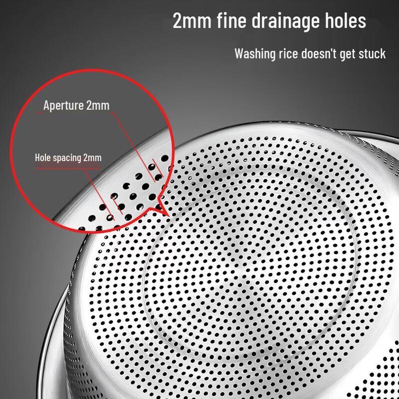 Stainless Steel Mixing & Washing Bowl Set (5-Piece)