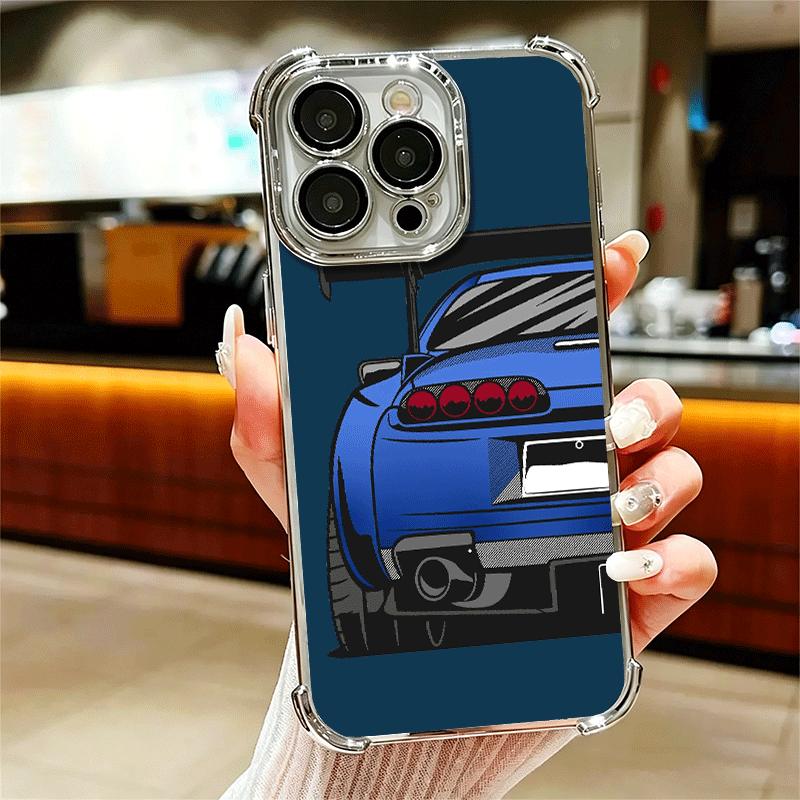 

JDM Sports Cars Minimalist Design Plating Phone Case For Iphone 16 17 Pro Max Air 16E 14 15 Plus 12 13 Mini Anti-Fall Airabag Co iPhone 17 Pro