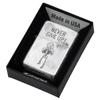 ZIPPO Lighter Silver Distressed Finish Funny Skull Etching 2UDS-GIVEUP