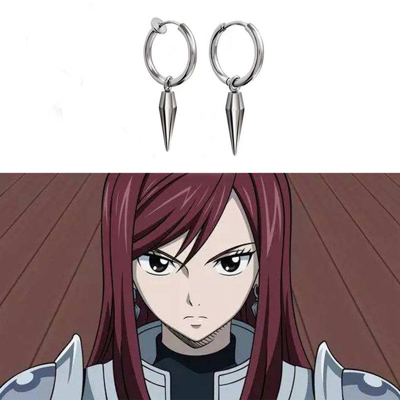 Anime Fairy Tail Trend Hip Hop Earring Personality Earrings Waterproof Rust-proof Ear Clip Cosplay Party Accessories