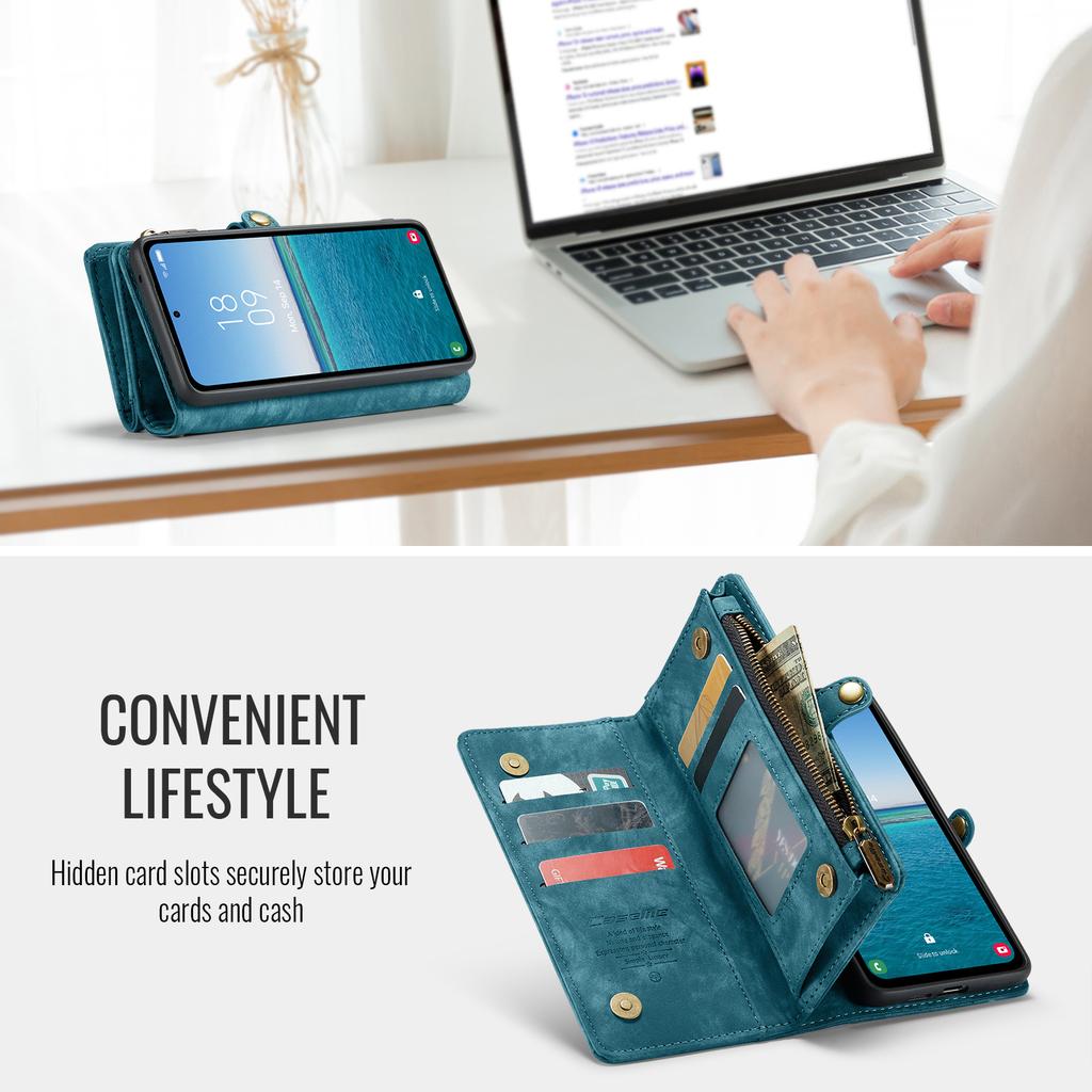 For Samsung Galaxy S26 Phone Cases CASEME 008 Leather Cover with Detachable Wallet and Strap