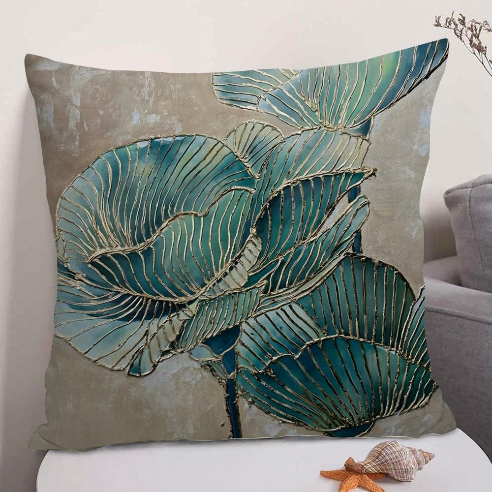 Oil Painting Floral Elegant Cushion Cover Natural Linen Organic Fabric DoubleSided Printing Sofa Home Decor Gift Pillow Case