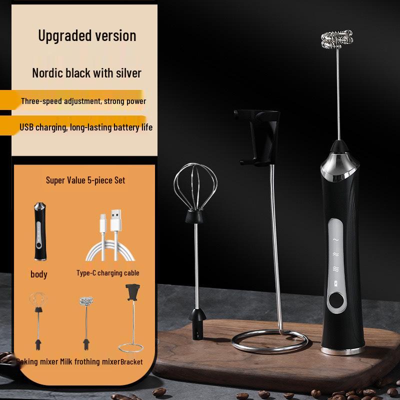 Wireless Electric Handheld Egg Beater & Milk Frother for Cream, Cake, Coffee, Baking