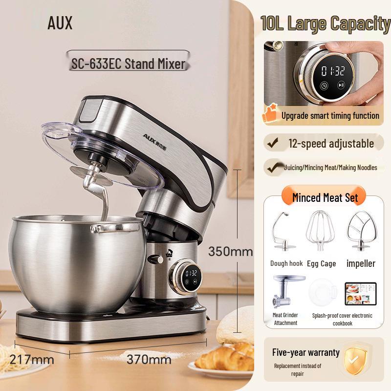 10L Multifunctional Chef Machine: Dough Mixer, Stand Mixer & Egg Beater for Home & Commercial Use