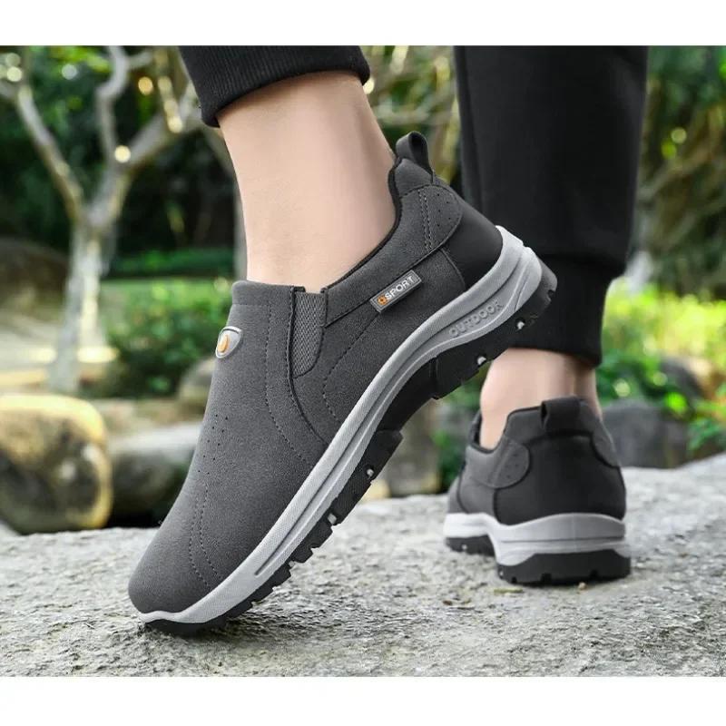 Large Size Men's Shoes  Spring New Versatile Sports Running Shoes Soft Soled Korean Version Casual Hiking Shoes 40-46