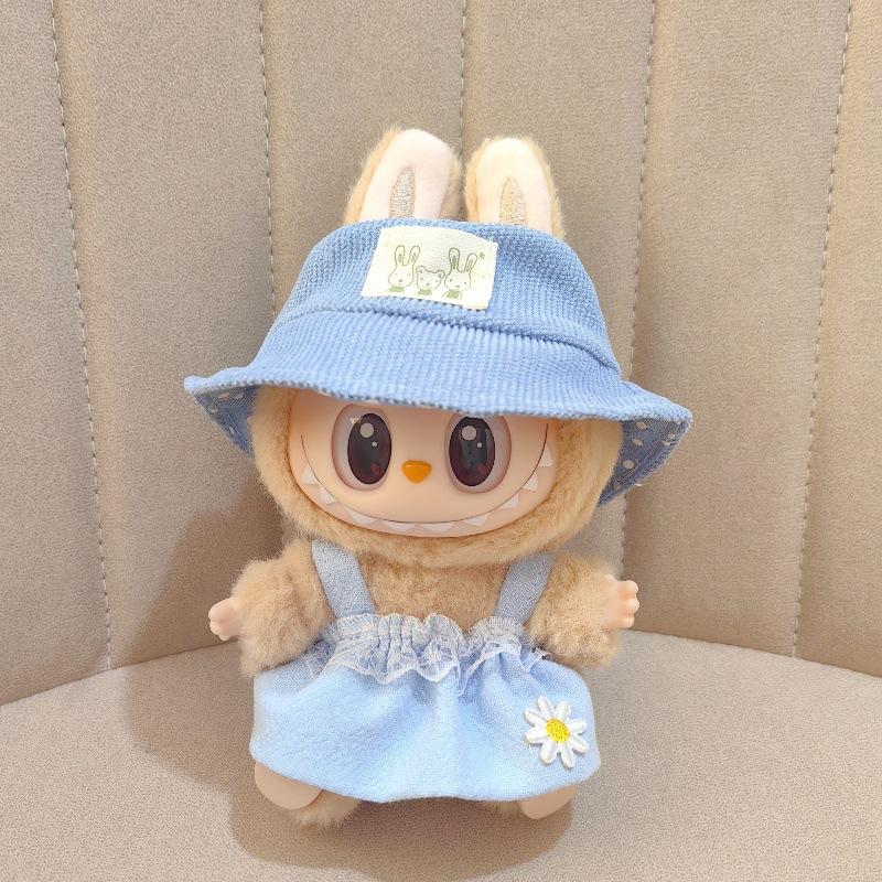 

Милая мини плюшевая кукла одежда и аксессуары, подходящие для сидящей куклы Labubu второго поколения, одежда для куклы с юбкой-бантом no doll