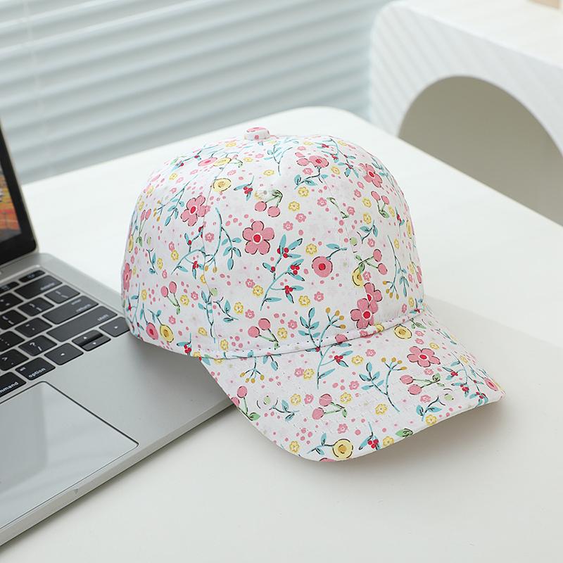 Baby Girls Baseball Summer School Cartoon Flowers Children Outdoor Kids Caps for 2-8Years Adjustable Sports Hats Cotton