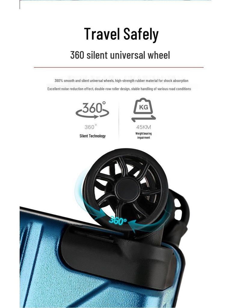 Aluminum Frame Leather Suitcase 20"/28" with Universal Wheels for Men, Women, Students