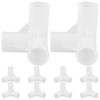 10Pcs Closet Rod 4-Way Connectors Thickened Plastic Joint Connectors Wardrobe Furniture Shoe Cabinet Rod Fasteners I.d 13Mm