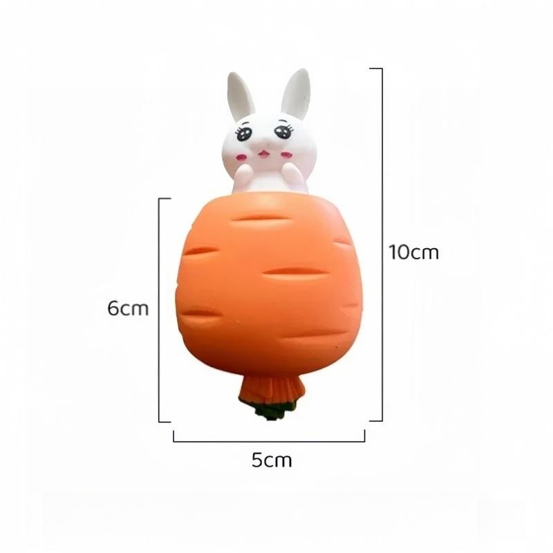 Easter Carrot Rabbit Squeeze Telescopic Toy for Kids Creative Stress Relief Music Pinch Cup Radish Rabbit Children's Gift