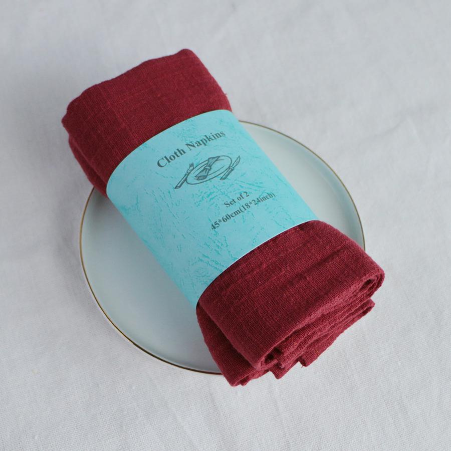 2PCS 45X60CM Skin-friendly Cotton Summer Napkins,Reusable Kitchen Dining Placemats,Customized Dinner Table Rustic Wedding Decor