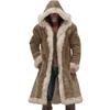 Chaqueta de Trabajo para Hombre con Bolsillo de Botón de Color Sólido Talla Plus Abrigo Largo Casual para Hombre