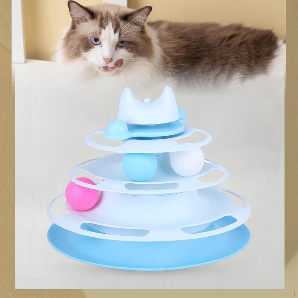 Ball Cat Toy , 4 Interactive with Balls Ing Exercis Game
