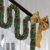 Wreath 106.3 Inch Christmas Wreath, Green Artificial Wreath With Cones And Red Berries, Artificial Decoration For Indoor And Outdoor, Garden