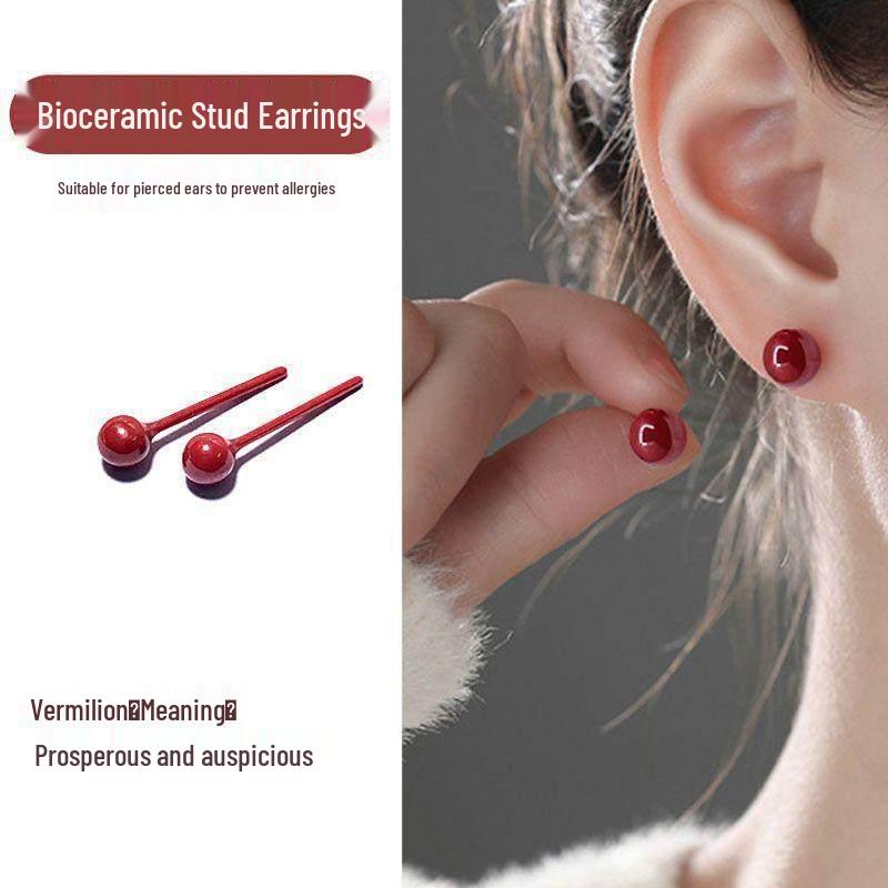 Bunte Keramik-Ohrringe zum Schlafen für gestochene Ohren, Einfacher und Süßer Mädchen-Stil