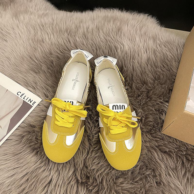 Women's fashion ballet women's flat summer new lace-up breathable little white shoes single shoes