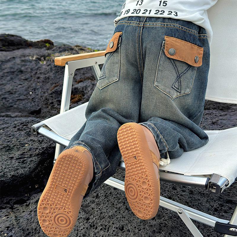 Autumn 2025 Fairy Tale Korean Style Soft Denim Gradient Wash Boys' Jeans - Comfortable, Versatile Long Pants