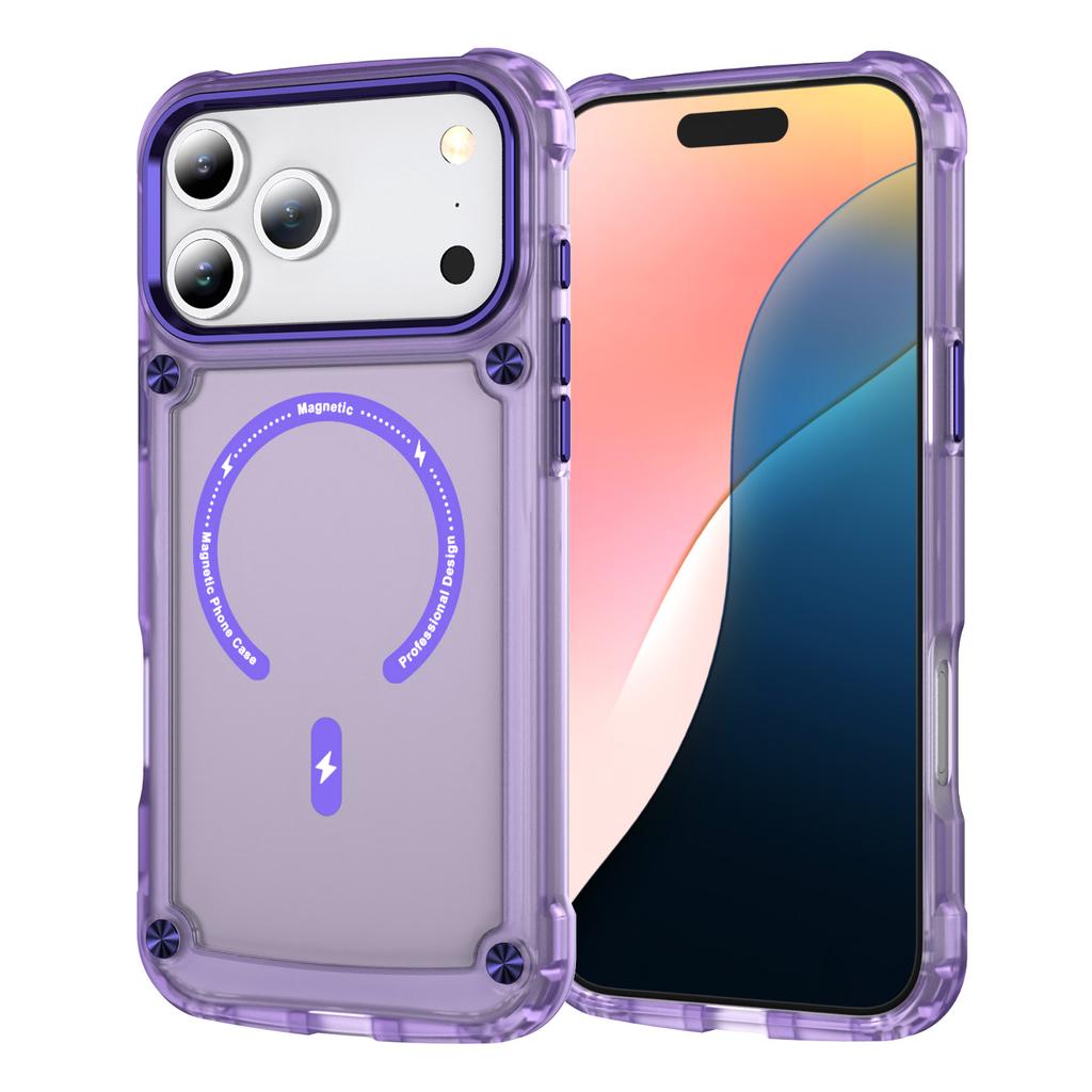 For iPhone 17 Pro Max Case Skin Touch TPU+PC Phone Cover with C-type Magnetic Ring
