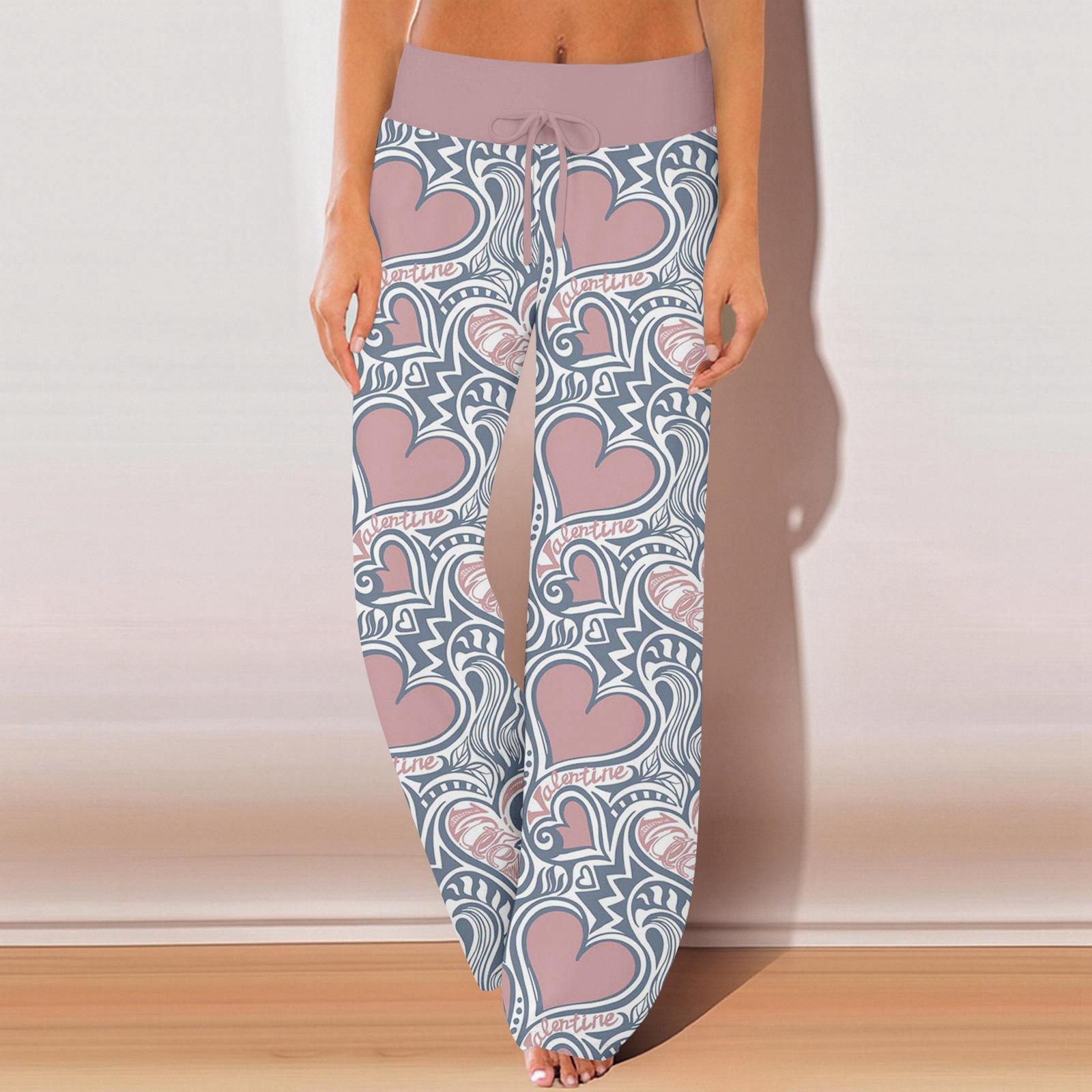 

Женские пижамные штаны, одежда для сна, повседневные брюки с эластичной резинкой на талии, удобные прямые свободные брюки для йоги XXXL