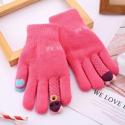 Bequeme und niedliche Winterhandschuhe für Kinder, geeignet für Jungen und Mädchen im Alter von 7-12 Jahren, Kaltwetterausrüstung, Kinder-Outdoor-Aktivitäten, verspieltes Design