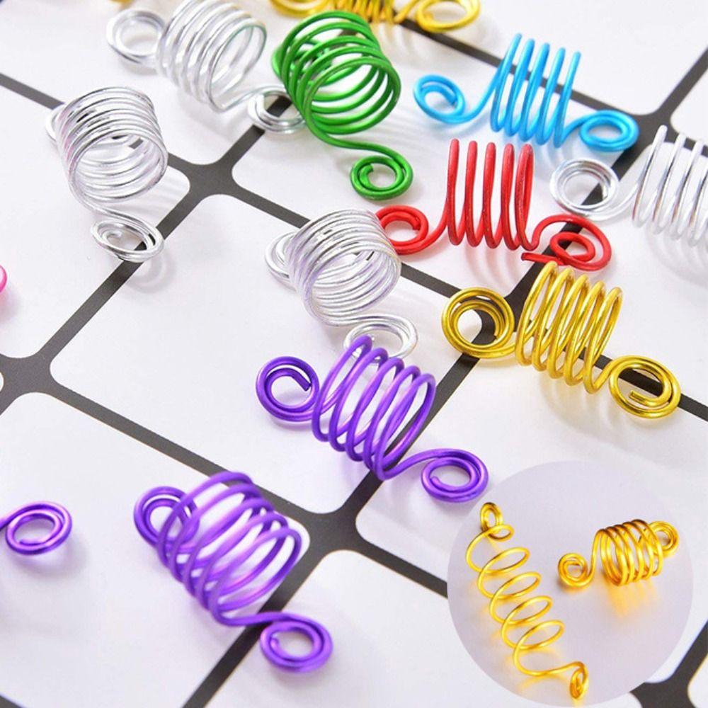 10Pcs Hair Braids Spring Hair Rings DIY Cuffs Tubes Hair Accessories Dreadlocks Beads  African