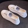 Cowhide little white shoes board shoes women's new spring and summer versatile leather casual flat one-pedal shallow single shoes