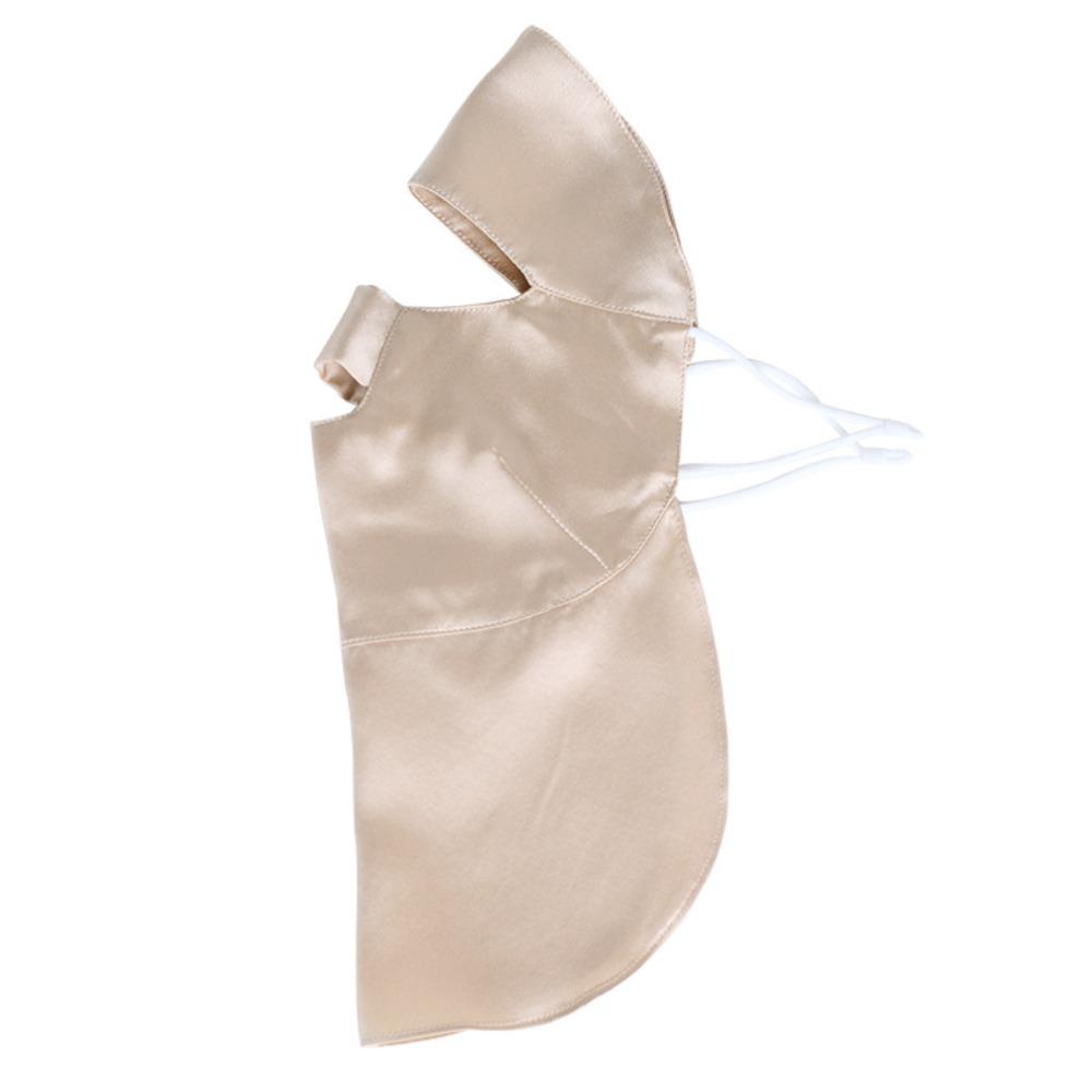 Adjustable Silk Sleep Mask Ear Straps Sun Protection Mask New Full Face Mask Skin Care бежевый