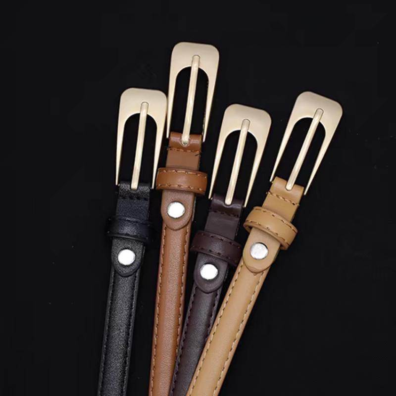 Retro Ladies Summer Thin Waist Belts for Suit Skirt Pu Leather Female Joker Leisure Decor Waistband Students Thin Belt Female