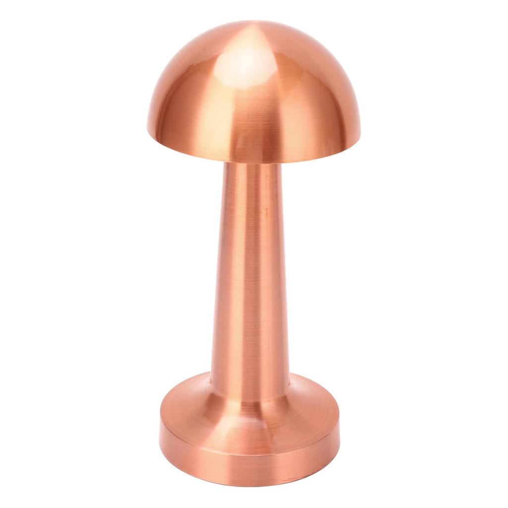 Cordless Mushroom Table Lamp USB Rechargeable 3 Colors Adjustable Dimmable Metal Cute Bedside Lamp