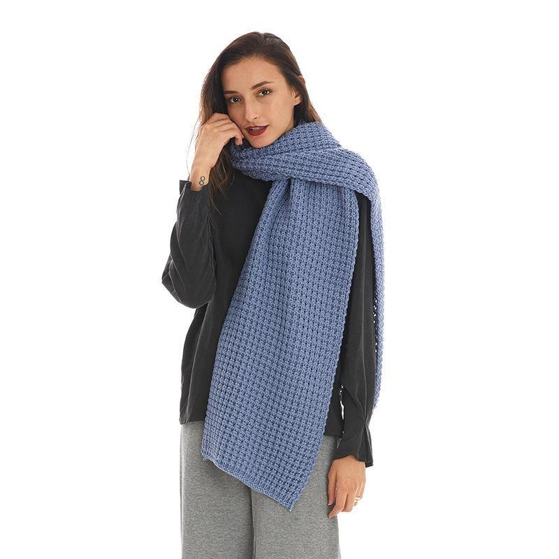 Hot-selling new high-end women's versatile solid-color scarf autumn and winter monochrome knitted scarf