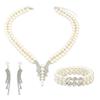 Jewelry Pearl Set Necklace Earrings Bracelet Three-piece Dinner Dress Jewelry Set Versatile
